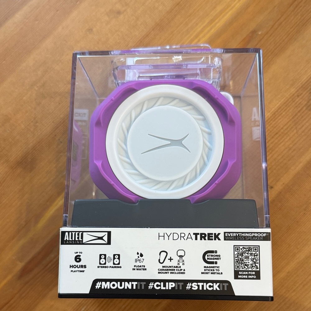 New! HydraTrek Purple everything proof, wireless speaker